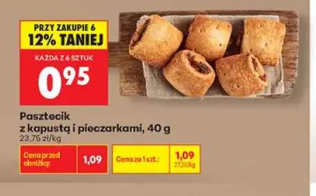 Pasztecik z kapustą i pieczarkami