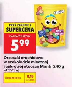 Orzeszki arachidowe w czekoladzie mlecznej i cukrowej otoczce Monti