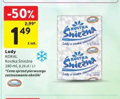 Lody Kostka Śnieżna o smaku śmietankowym
