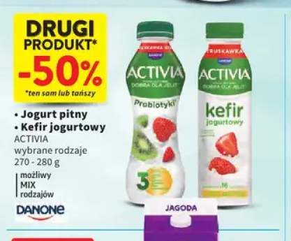Jogurt pitny Activia truskawka kiwi +1 wariant