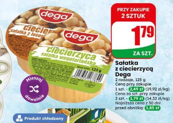 Sałatka z ciecierzycą z łososiem Dega +1 wariant