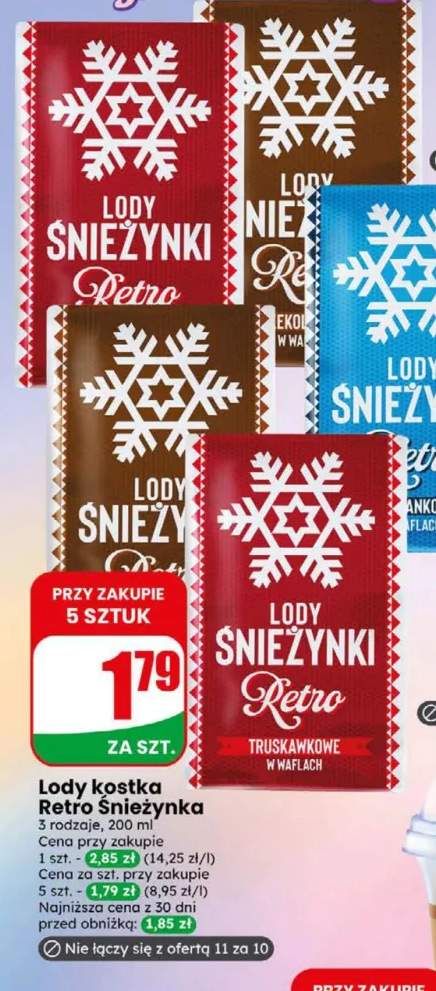 Lody kostka Retro Śnieżynka