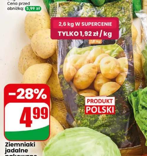 Ziemniaki jadalne pakowane myte