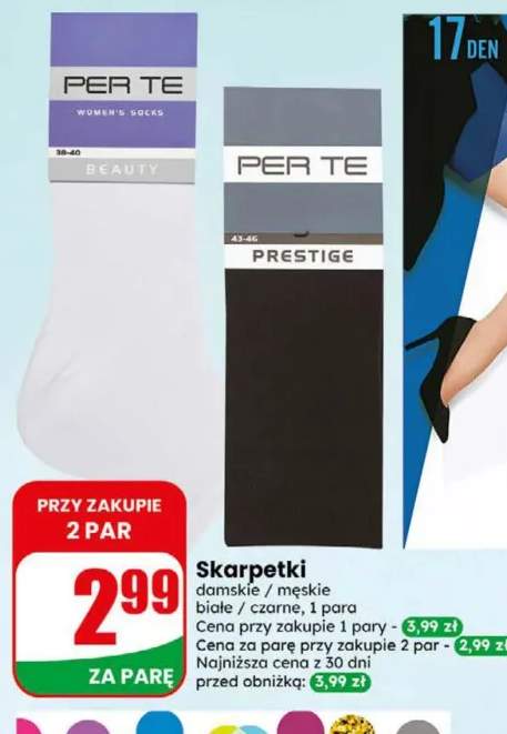 Skarpetki damskie białe Per Te +1 wariant