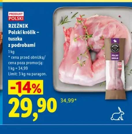 Polski królik - tuszka z podrobami Rzeźnik