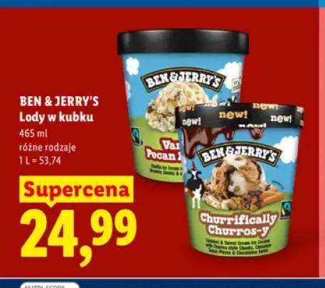 Lody w kubku Vanilla Pecan Blondie Ben & Jerry's +1 wariant