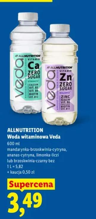 Woda witaminowa Veda ananas-cytryna Allnutrition +3 warianty