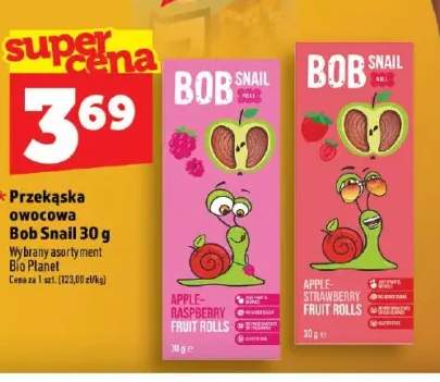 Przekąska owocowa Bob Snail jabłko-truskawka +1 wariant