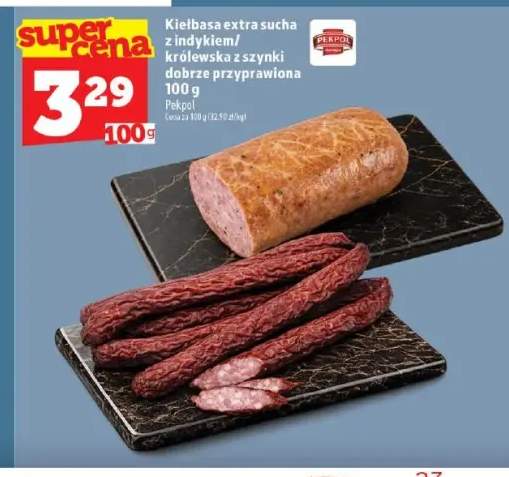 Kiełbasa extra sucha z indykiem Pekpol +1 wariant