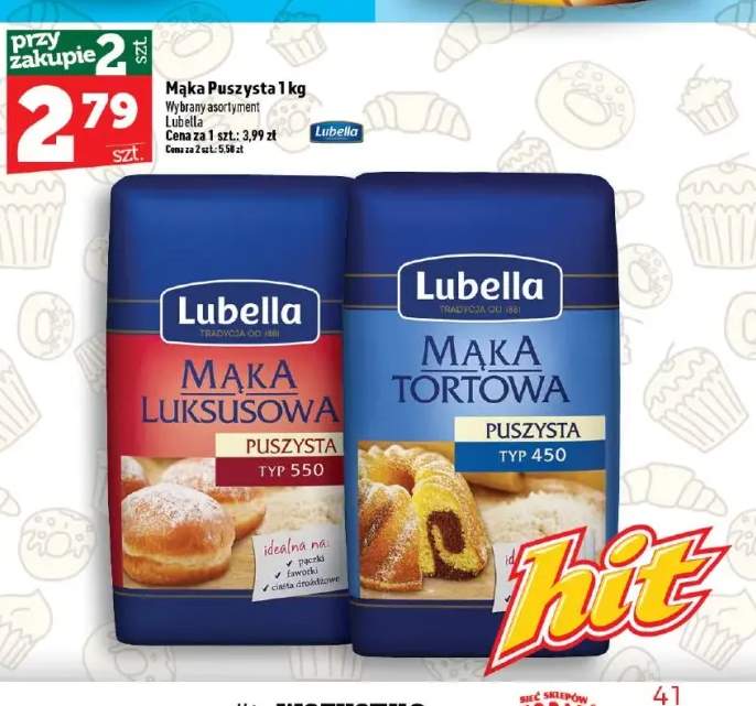 Mąka luksusowa puszysta typ 550 Lubella +1 wariant