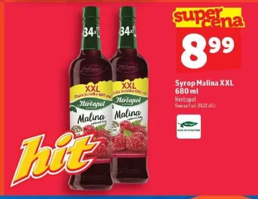 Syrop malinowy Herbapol XXL