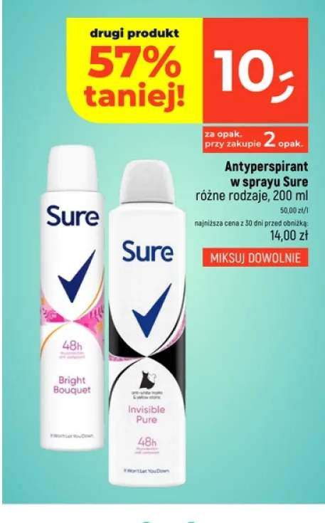 Antyperspirant w sprayu Bright Bouquet Sure +1 wariant