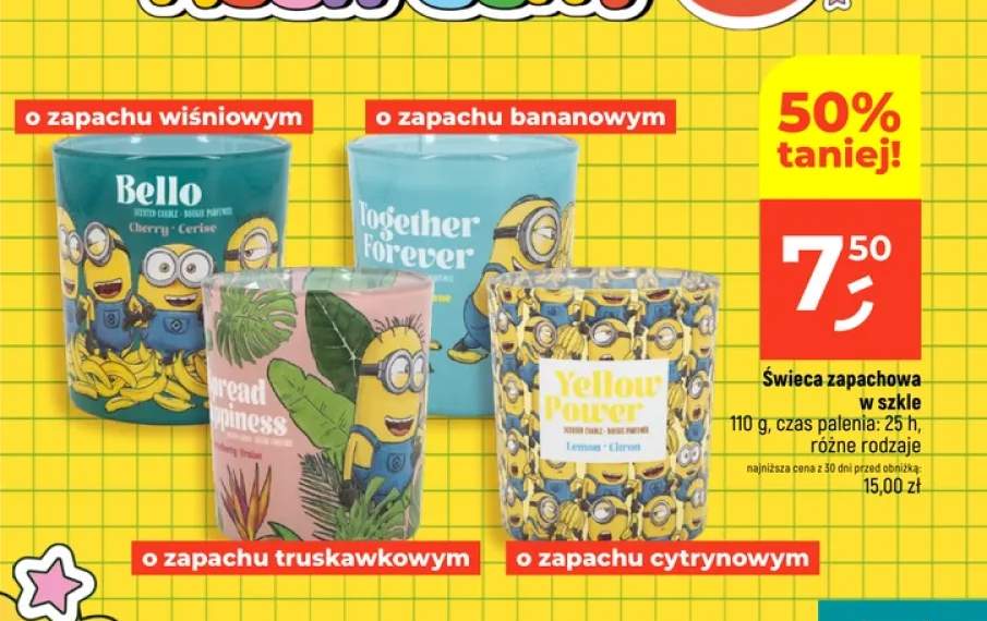 Świeca zapachowa w szkle o zapachu bananowym +3 warianty