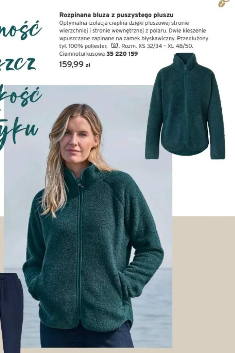 Rozpinana bluza z puszystego pluszu