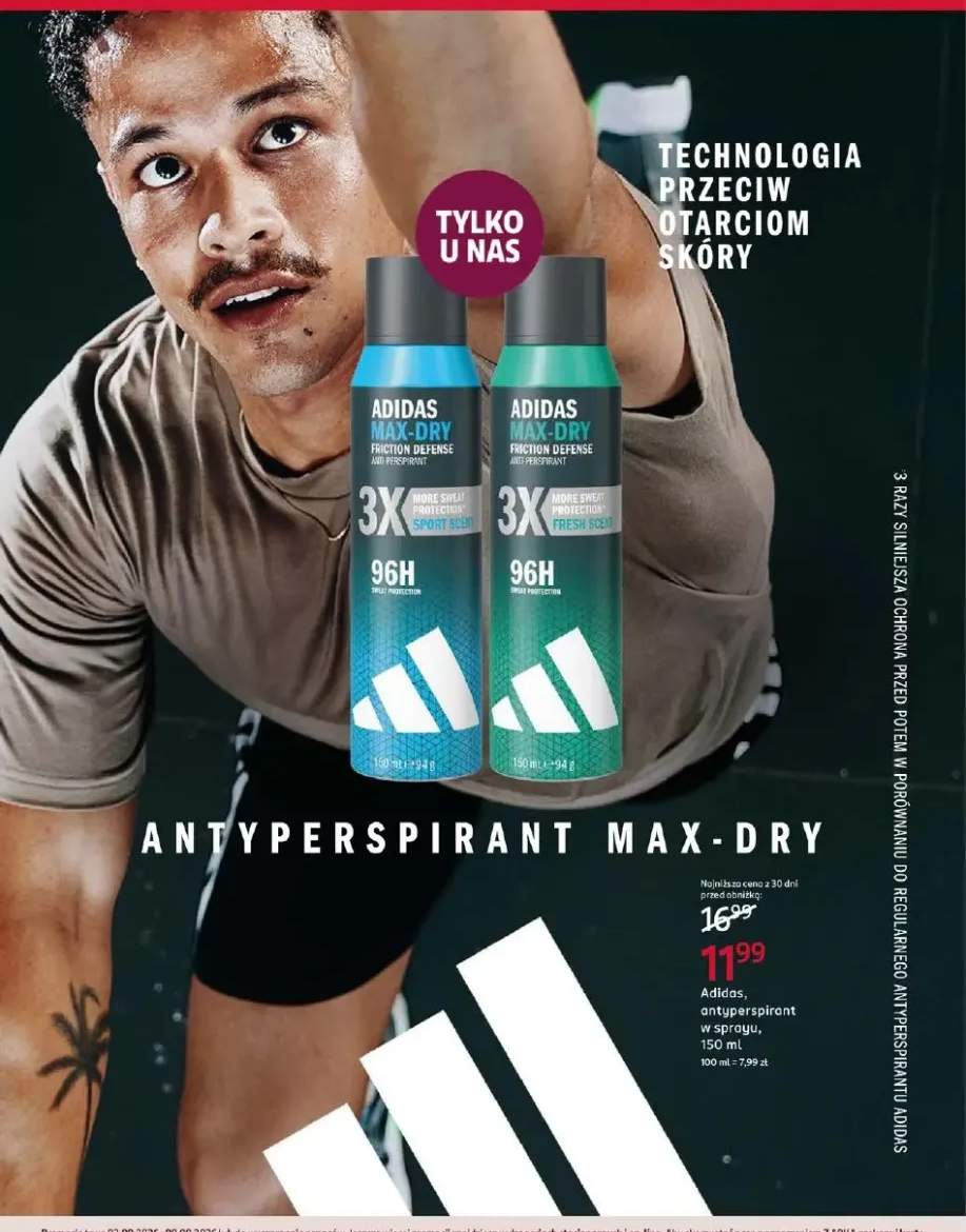Antyperspirant w sprayu Adidas Max-Dry Fresh Scent +1 wariant