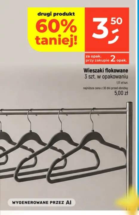 Wieszaki flokowane 3 szt.