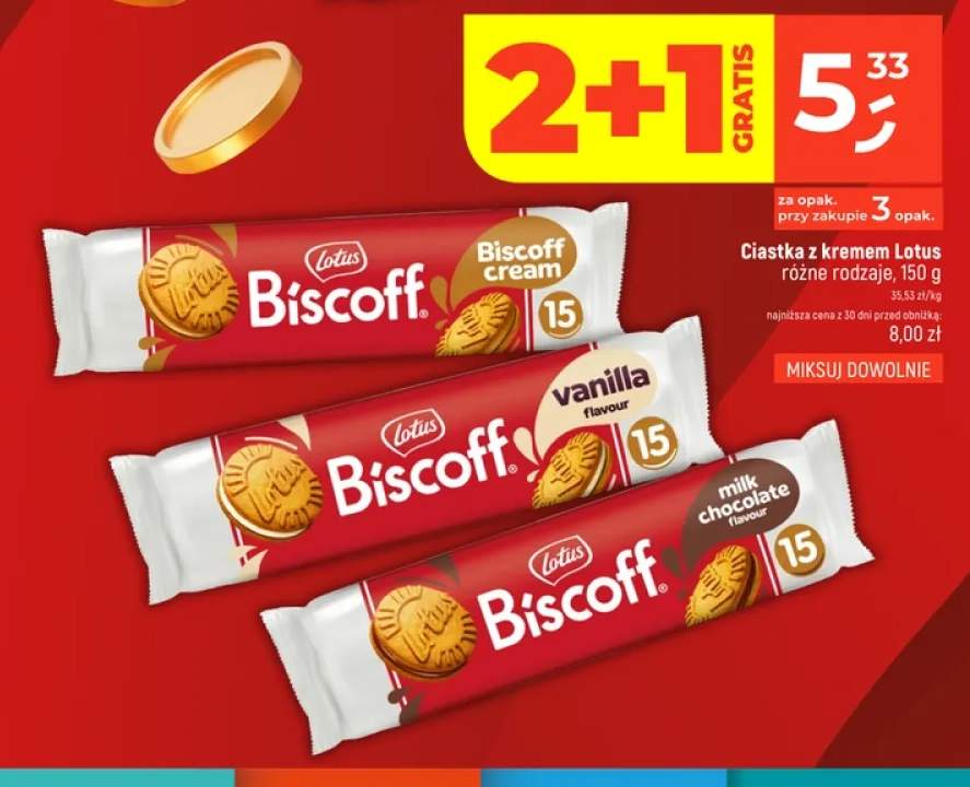 Ciastka z kremem Lotus vanilla flavour +2 warianty