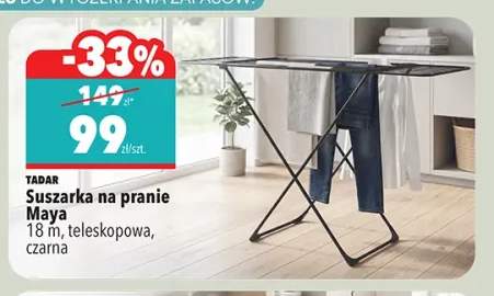 Suszarka na pranie Maya 18 m teleskopowa czarna Tadar
