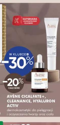 Dermokosmetyki do pielęgnacji i oczyszczania twarzy oraz ciała Avène Cicalfate+, Cleanance, Hyaluron Activ