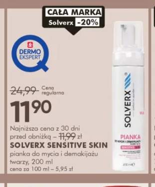 Pianka do mycia i demakijażu twarzy Solverx Sensitive Skin