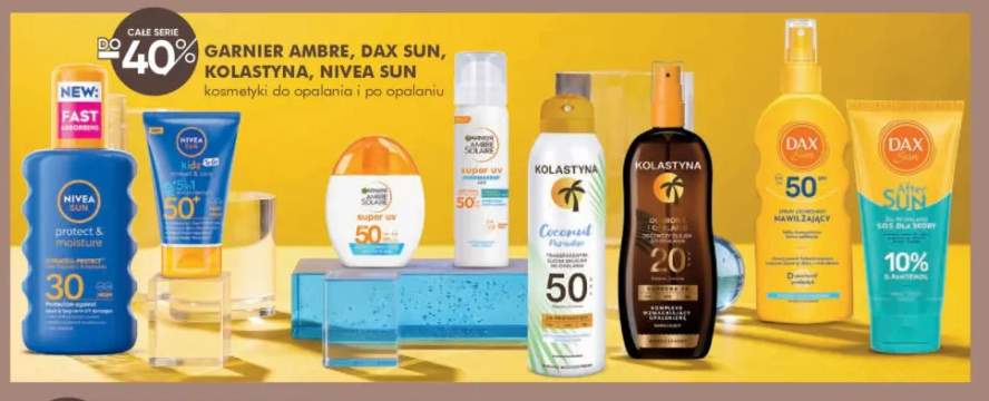 Kosmetyki do opalania i po opalaniu Garnier Ambre Dax Sun Kolastyna Nivea