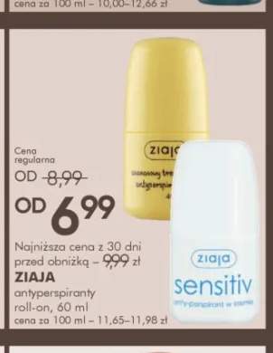 Antyperspirant roll-on Ananasowy trening Ziaja +1 wariant