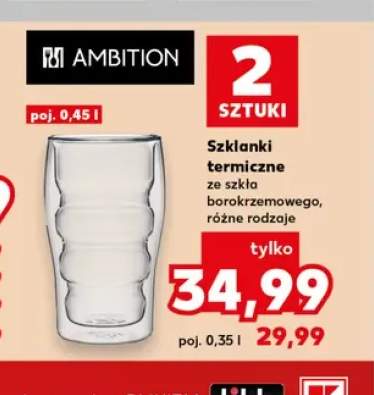 Szklanki termiczne ze szkła borokrzemowego 2-pak 0,45 l Ambition +1 wariant