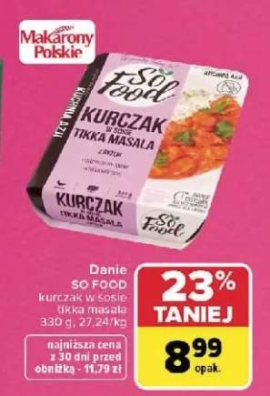 Danie kurczak w sosie tikka masala So Food
