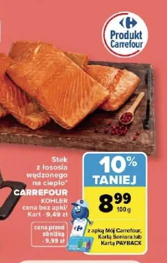 Stek z łososia wędzonego na ciepło Carrefour