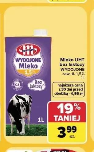 Mleko UHT bez laktozy Wydojone Mlekovita 1,5%