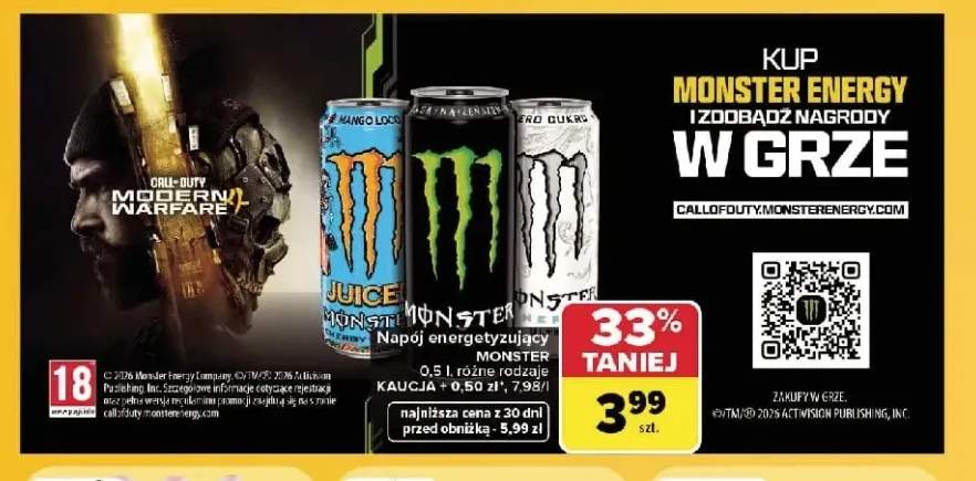 Napój energetyzujący Monster Juice Mango Loco +2 warianty