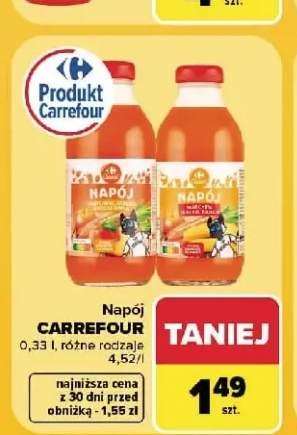 Napój marchew jabłko brzoskwinia Carrefour +1 wariant