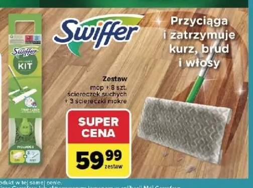 Zestaw mop + 8 szt. ściereczek suchych + 3 ściereczki mokre Swiffer