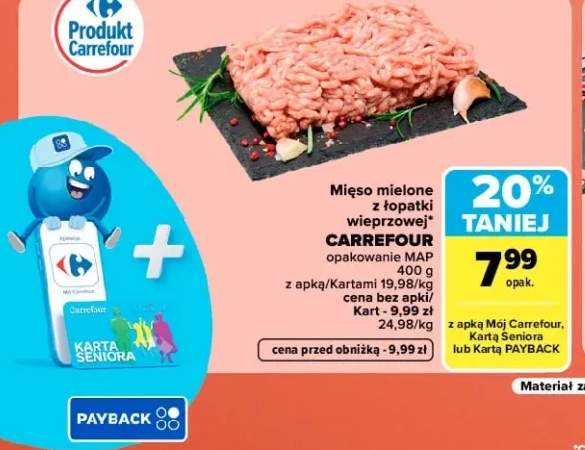Mięso mielone z łopatki wieprzowej Carrefour