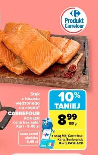 Stek z łososia wędzonego na ciepło Carrefour Kohler