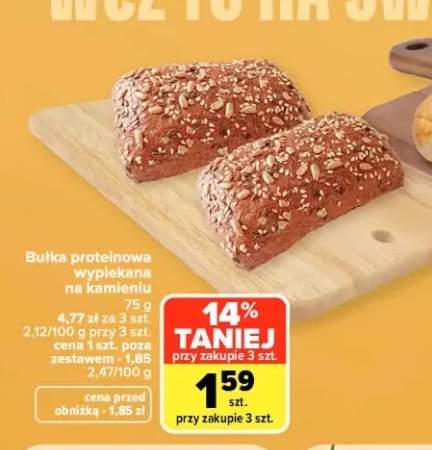 Bułka proteinowa wypiekana na kamieniu