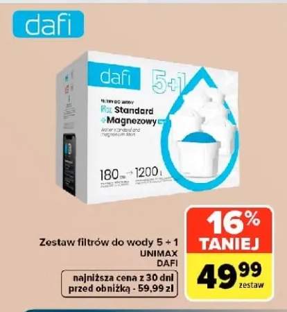 Zestaw filtrów do wody 5+1 Unimax Dafi