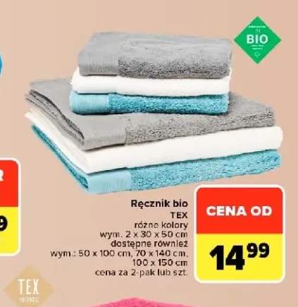 Ręcznik bio Tex 2-pak 30x50 cm +3 warianty
