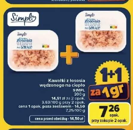 Kawałki z łososia wędzonego na ciepło Simpl