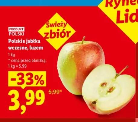 Jabłka polskie wczesne luzem Ryneczek Lidla