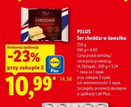 Ser cheddar w kawałku Pilos