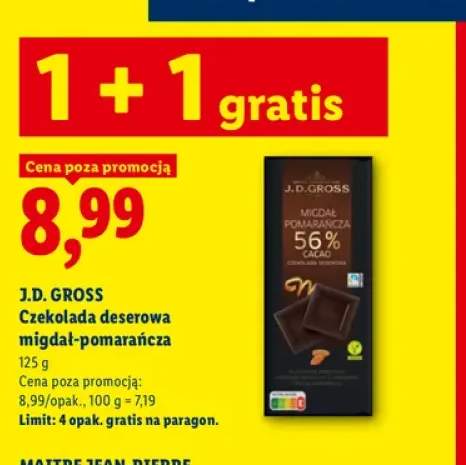 Czekolada deserowa migdał-pomarańcza J.D. Gross