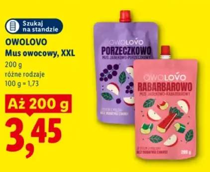 Mus owocowy jabłkowo-porzeczkowy XXL Owolovo +1 wariant