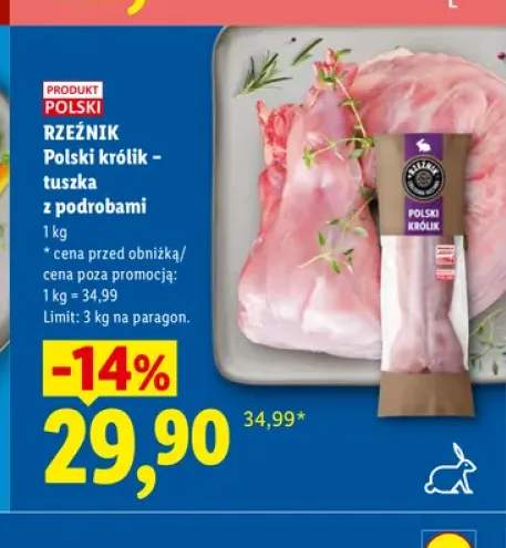 Polski królik - tuszka z podrobami Rzeźnik