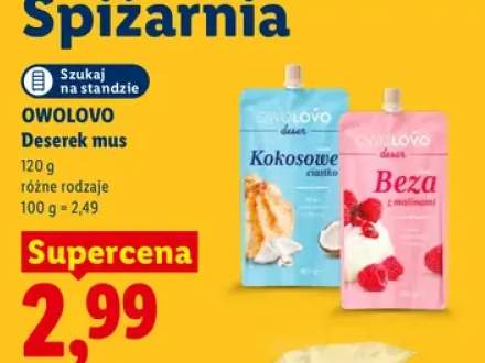 Deserek mus kokosowe ciastko Owolovo +1 wariant
