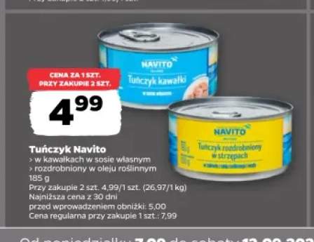 Tuńczyk w kawałkach w sosie własnym Navito +1 wariant