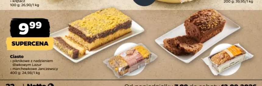 Ciasto piknikowe z nadzieniem śliwkowym Lazur +1 wariant
