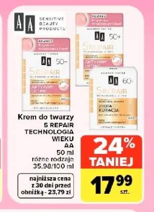 Krem do twarzy 5 Repair Technologia Wieku AA