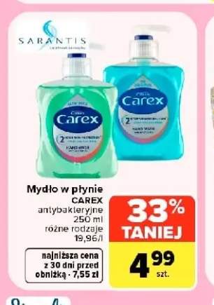 Mydło w płynie antybakteryjne Carex Aloe Vera +1 wariant