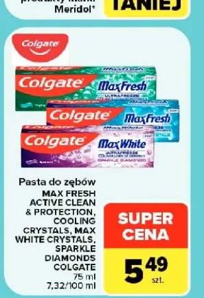 Pasta do zębów Max Fresh Active Clean & Protection Colgate +3 warianty